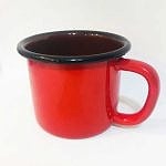 Emaye Kupa Kırmızı Siyah