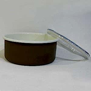 Emaye Bisküvi Kutusu Kahve