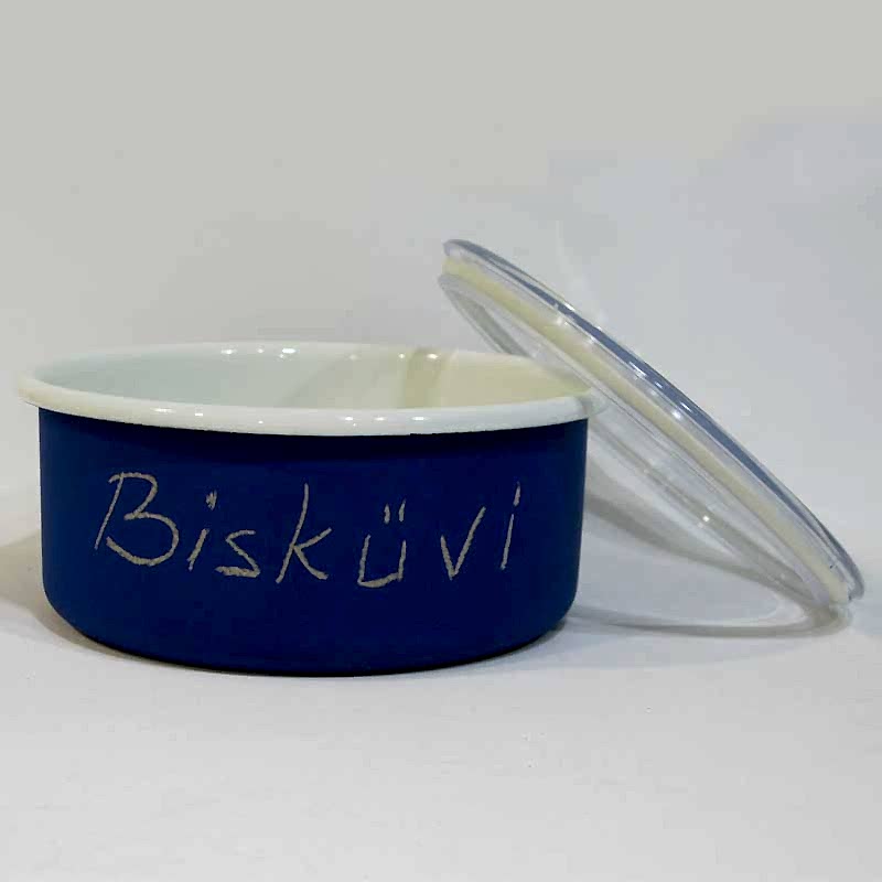 Emaye Bisküvi Kutusu Mavi