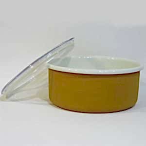 Emaye Bisküvi Kutusu Oksit Sarı