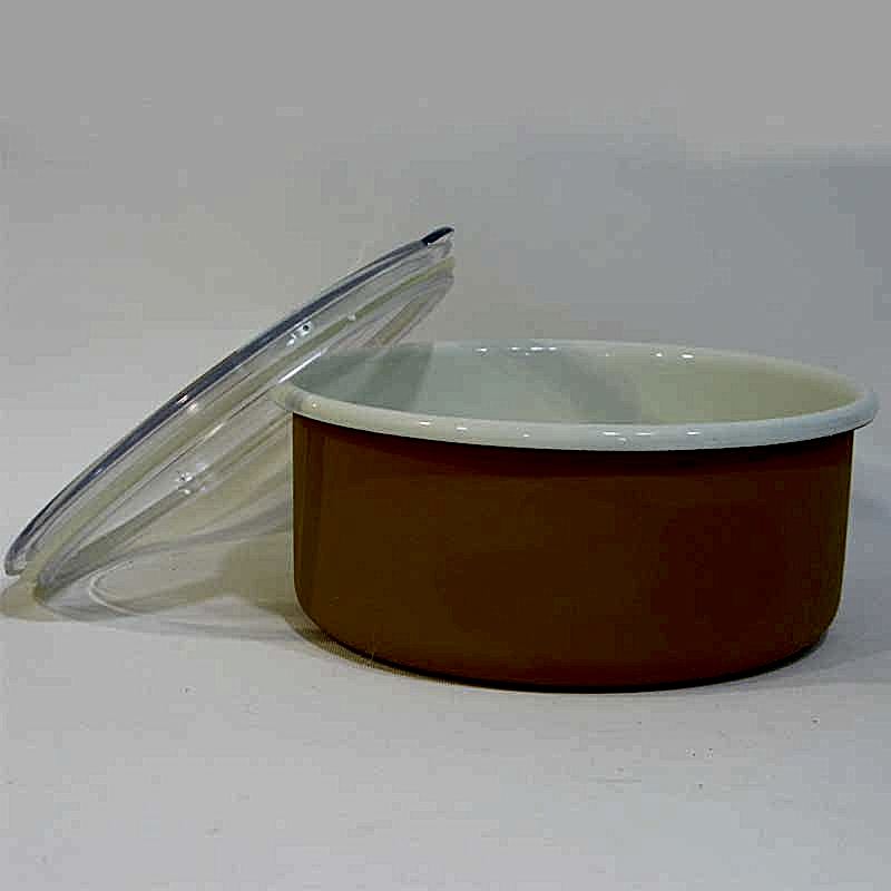 Emaye Bisküvi Kutusu Oksit Sarı