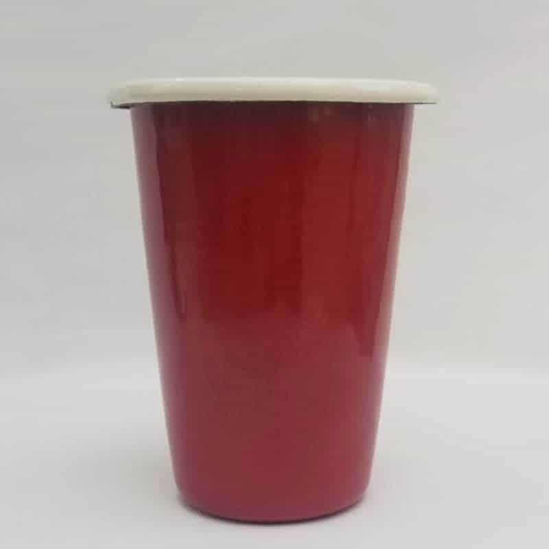 Emaye Konik Bardak Büyük Kırmızı