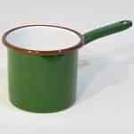 Emaye Metal Saplı Sütlük Asker Yeşili