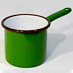 Emaye Metal Saplı Sütlük Çimen Yeşili