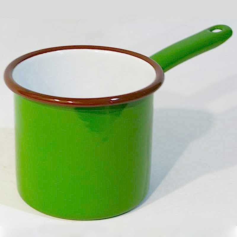 Emaye Metal Saplı Sütlük Çimen Yeşili