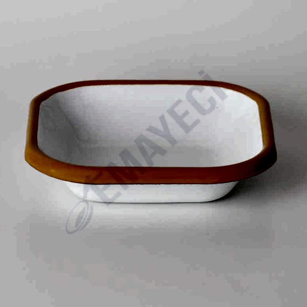 Emaye Mini Kare Meze Tabağı Oksit Sarı