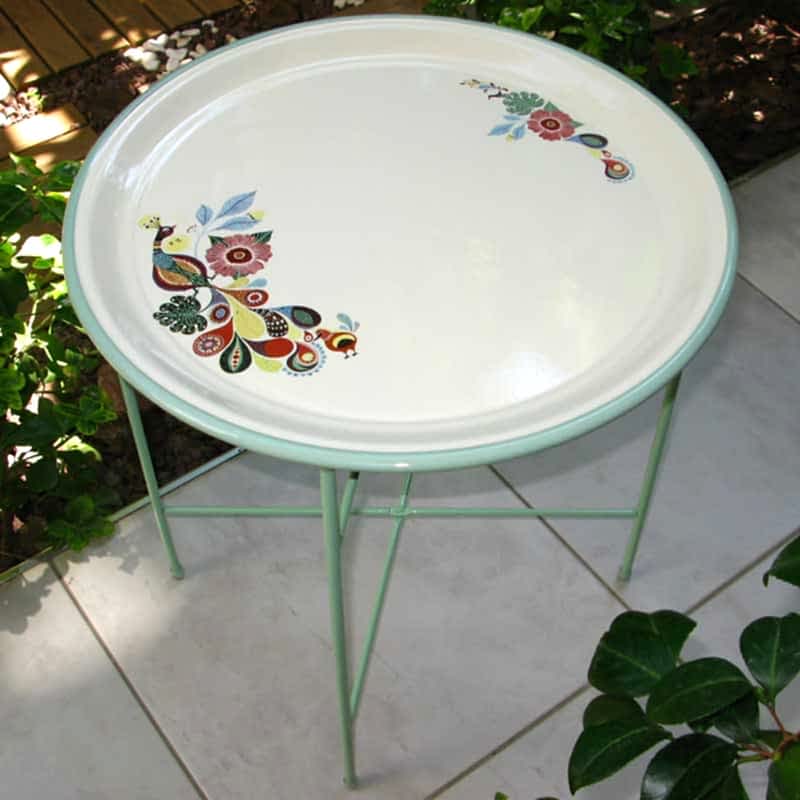 Emaye Sehpa Tavus Kuşu