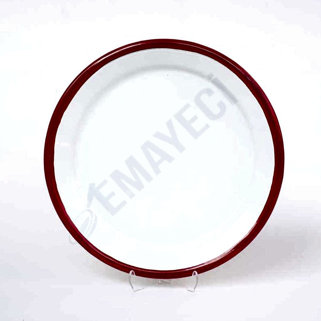 Emaye Servis Tabağı 25 cm Kırmızı