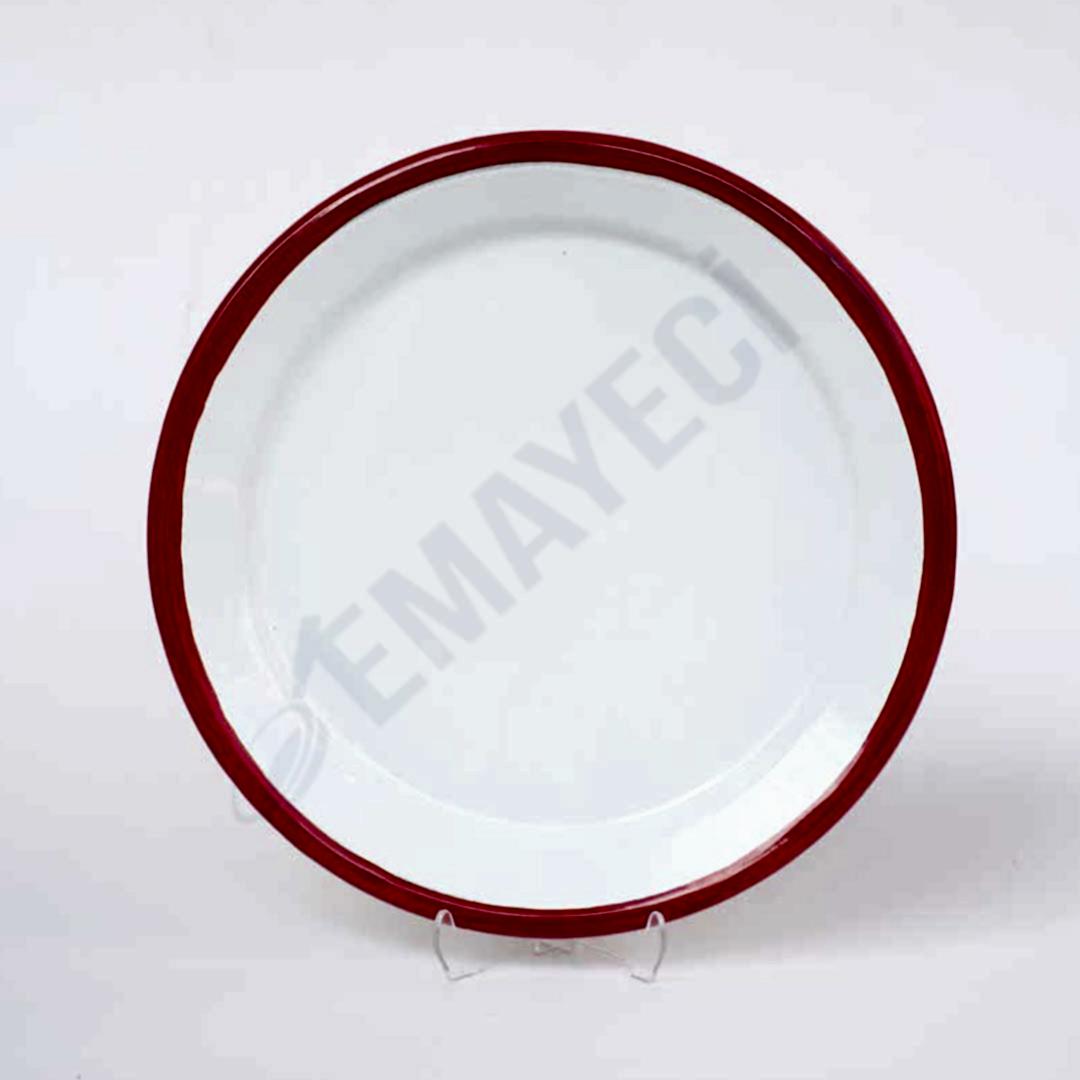 Emaye Servis Tabağı 25 cm Kırmızı