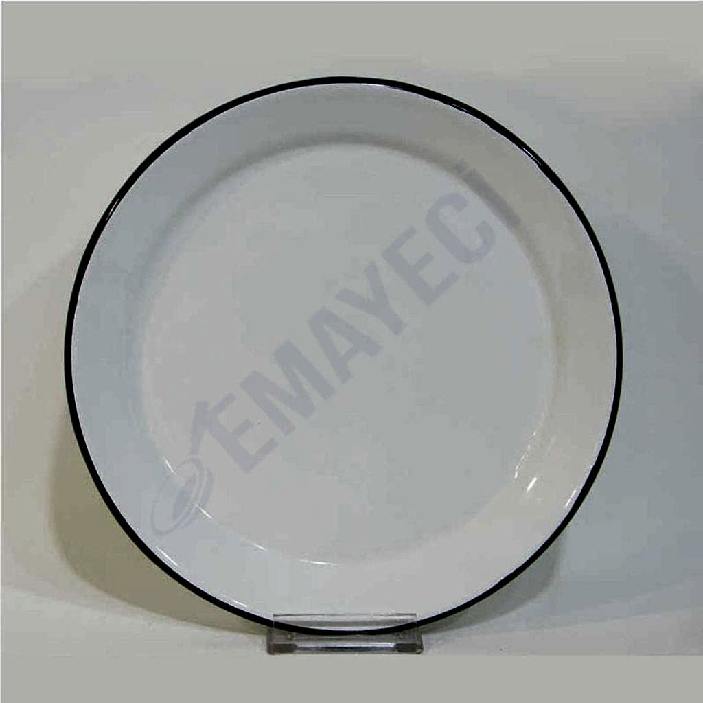 Emaye Servis Tabağı 25 cm Siyah