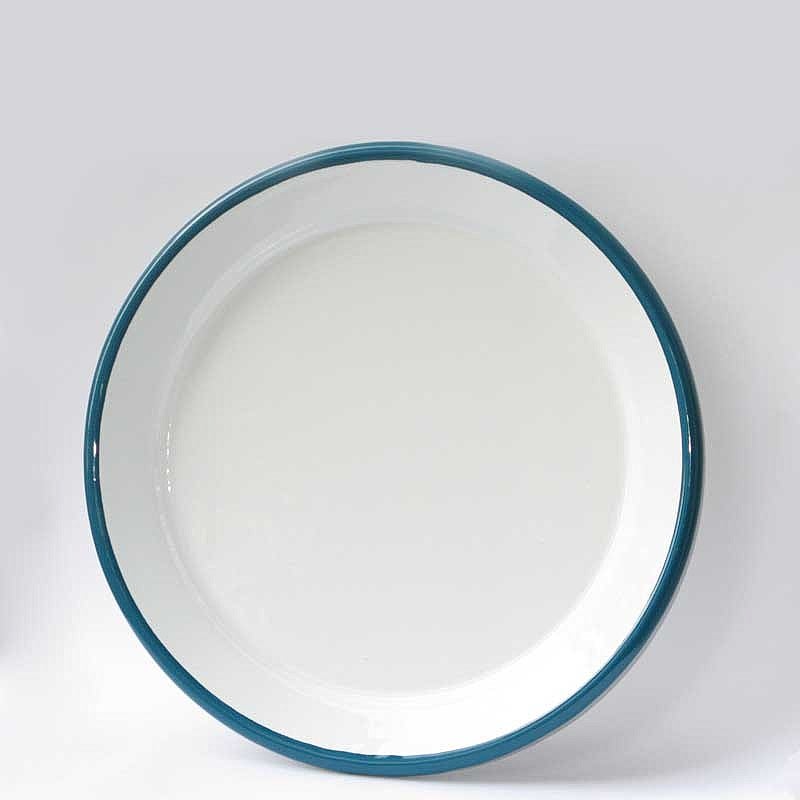 Emaye Servis Tabağı 25 cm Petrol Yeşili