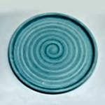 Emaye Tabak Tepsi Çizgi Desen Turkuaz