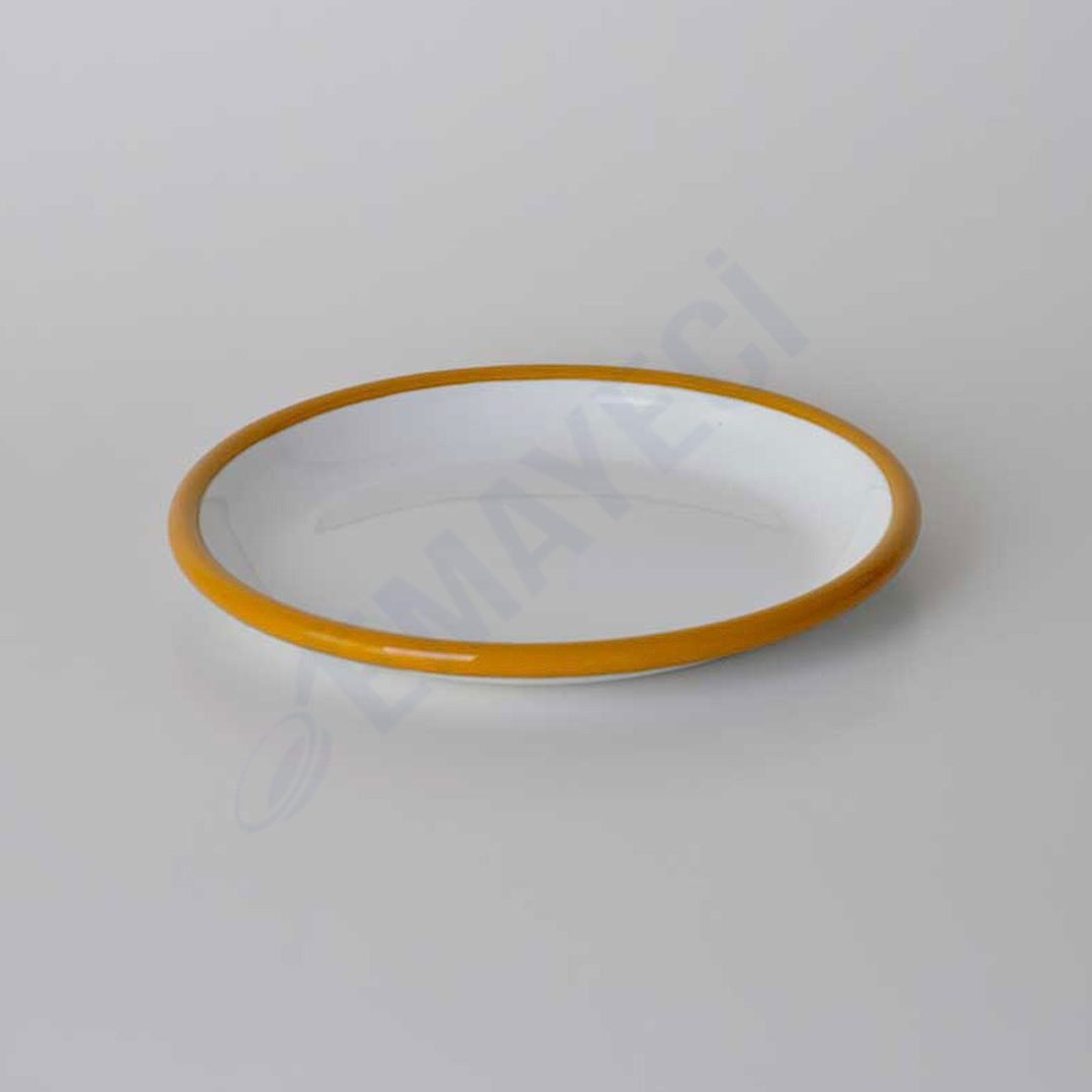 Emaye Tatlı Tabağı Oksit Sarı