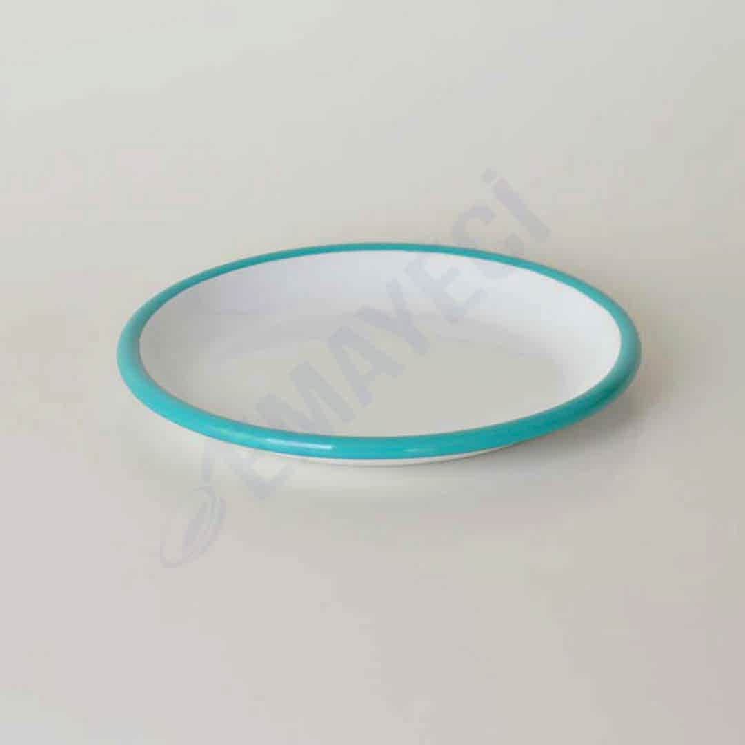 Emaye Tatlı Tabağı Turkuaz