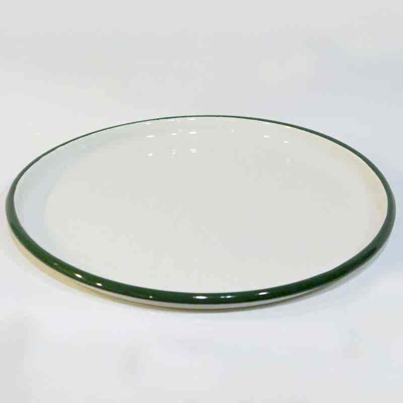 Emaye Yuvarlak Sığ Tepsi Asker Yeşili