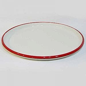 Emaye Yuvarlak Sığ Tepsi Kırmızı