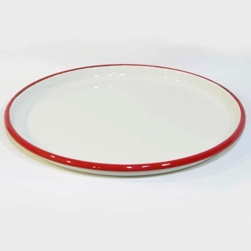 Emaye Yuvarlak Sığ Tepsi Kırmızı