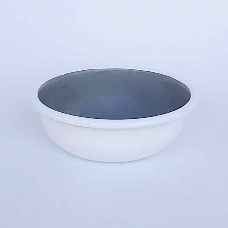 Emaye Kase Beyaz Gri