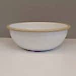 Emaye Kase 16 cm Beyaz Bej