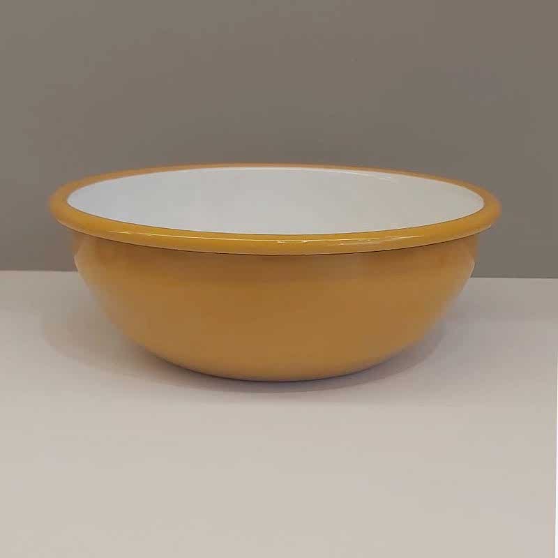 Emaye Kase 16 cm Sarı