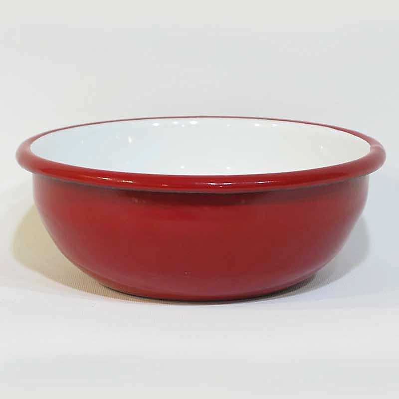 Emaye Kase 16 cm Kırmızı