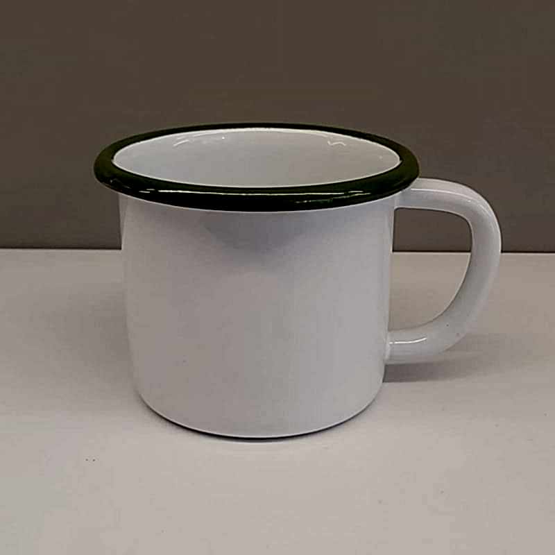 Emaye Kupa Beyaz Ağız Çimen Yeşili