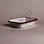 Emaye Dikdörtgen Meze Tabağı Beyaz Kordon Sarı