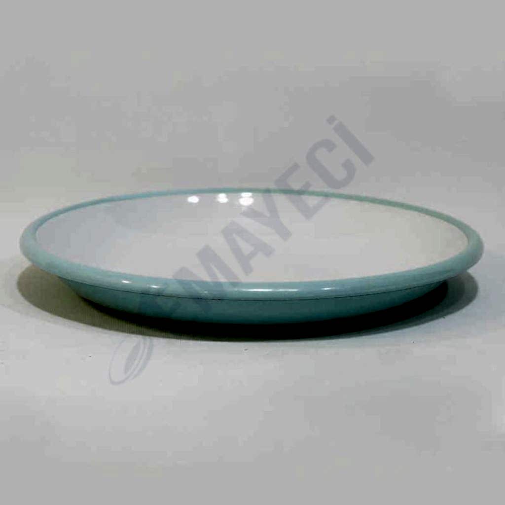 Emaye Derin Düz Servis Tabağı Nil Mavi