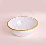 Emaye Kase 26 cm Beyaz Kordon Sarı