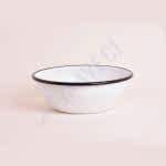 Emaye Kase 26 cm Beyaz Kordon Siyah