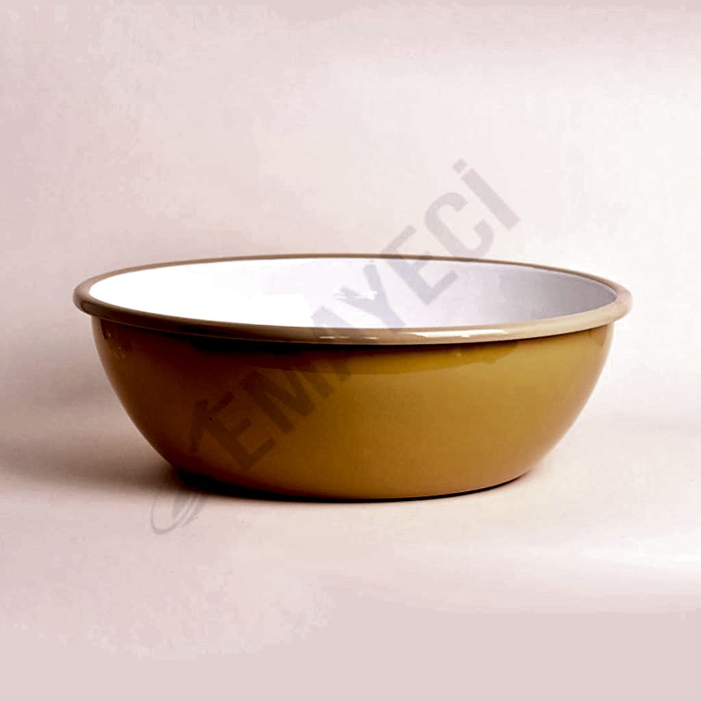Emaye Kase 32 cm Oksit Sarı