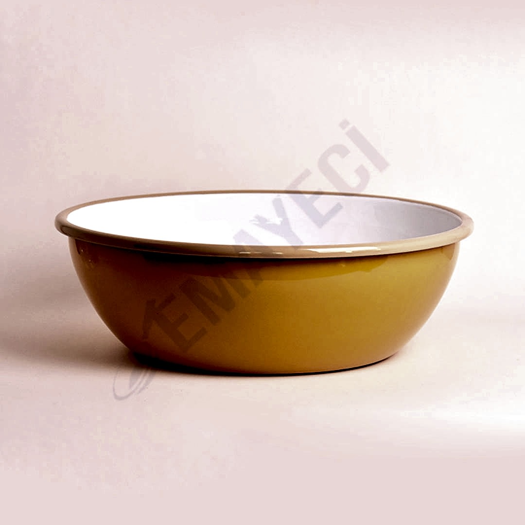 Emaye Kase 32 cm Oksit Sarı