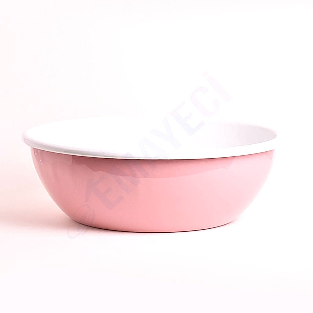 Emaye Kase 32 cm Pembe