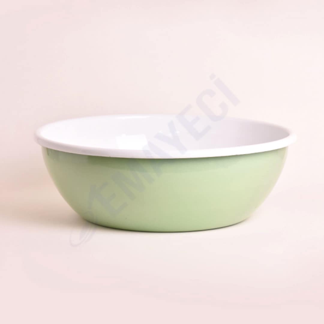 Emaye Kase 32 cm Yeşil