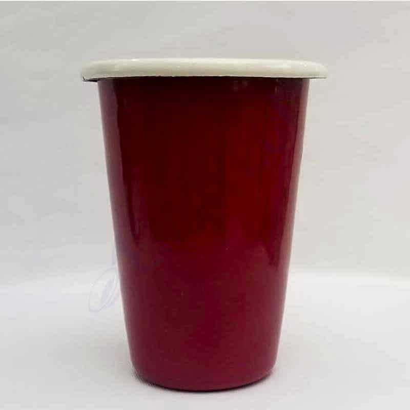 Emaye Konik Bardak Büyük Kırmızı