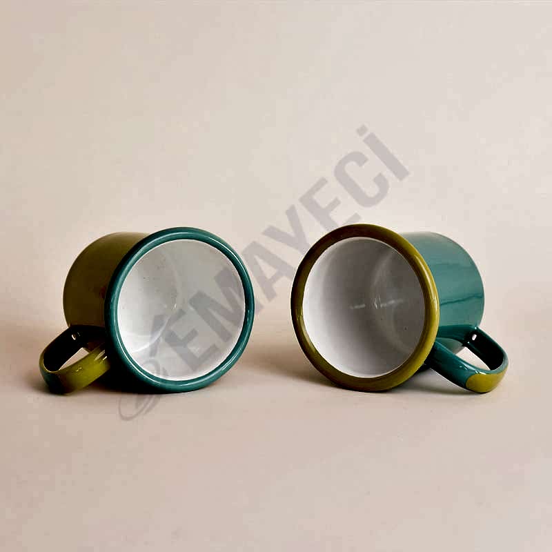 Emaye Küçük Kupa Turkuaz Yeşil