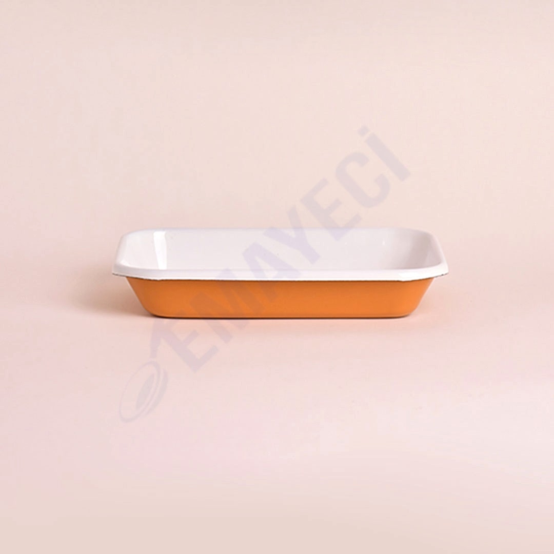 Emaye Meze Tabağı 21 x 16 cm Oksit Sarı