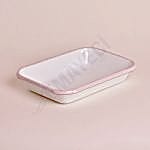 Emaye Meze Tabağı 21 x 16 cm Pembe Kordon