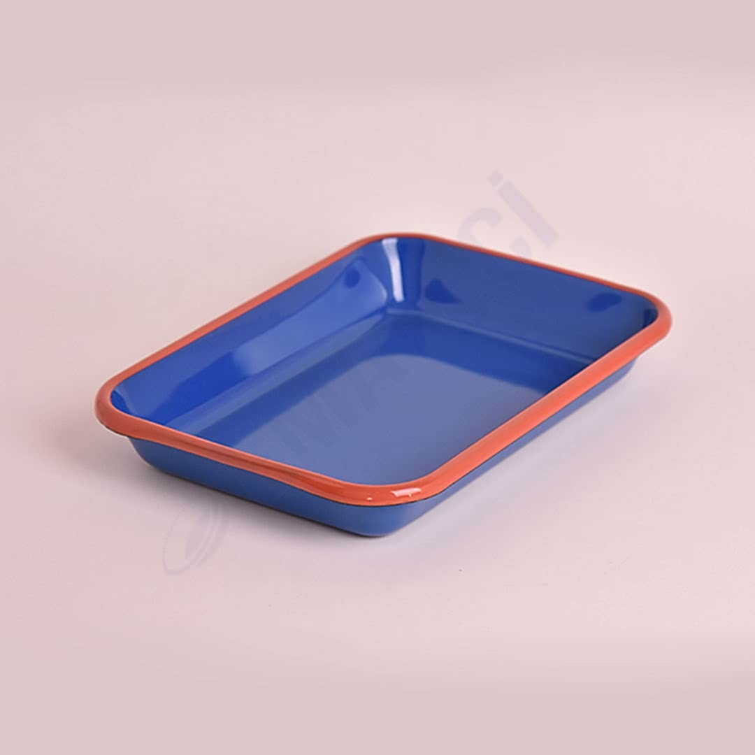 Emaye Meze Tabağı 26 x 18 cm Koyu Mavi