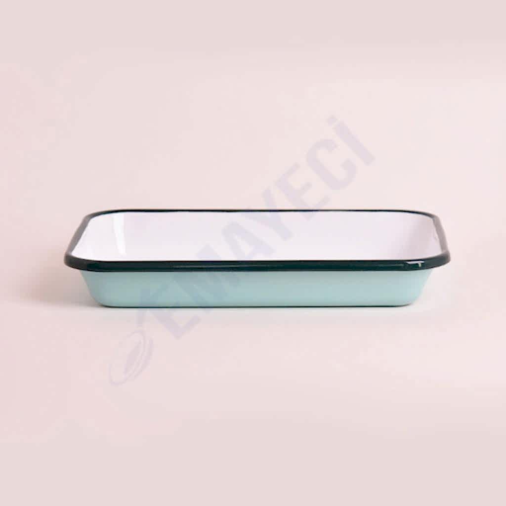 Emaye Meze Tabağı 26 x 18 cm Nil Mavi