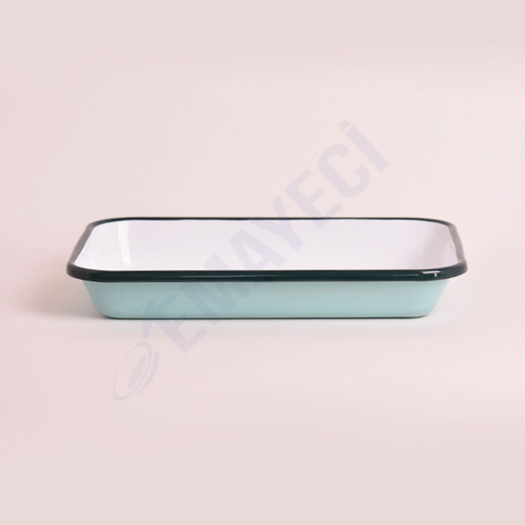 Emaye Meze Tabağı 26 x 18 cm Nil Mavi