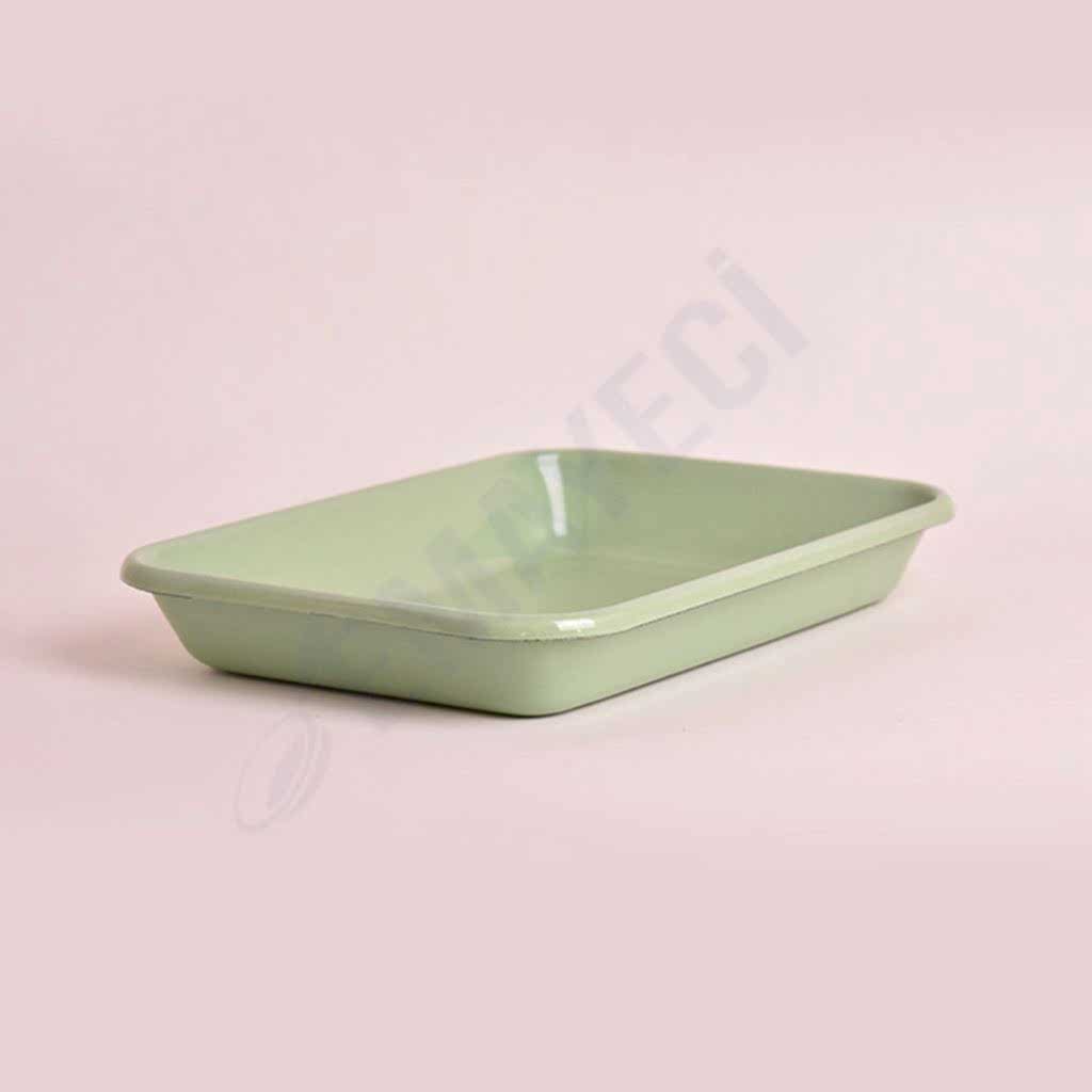 Emaye Meze Tabağı 26 x 18 cm Yeşil