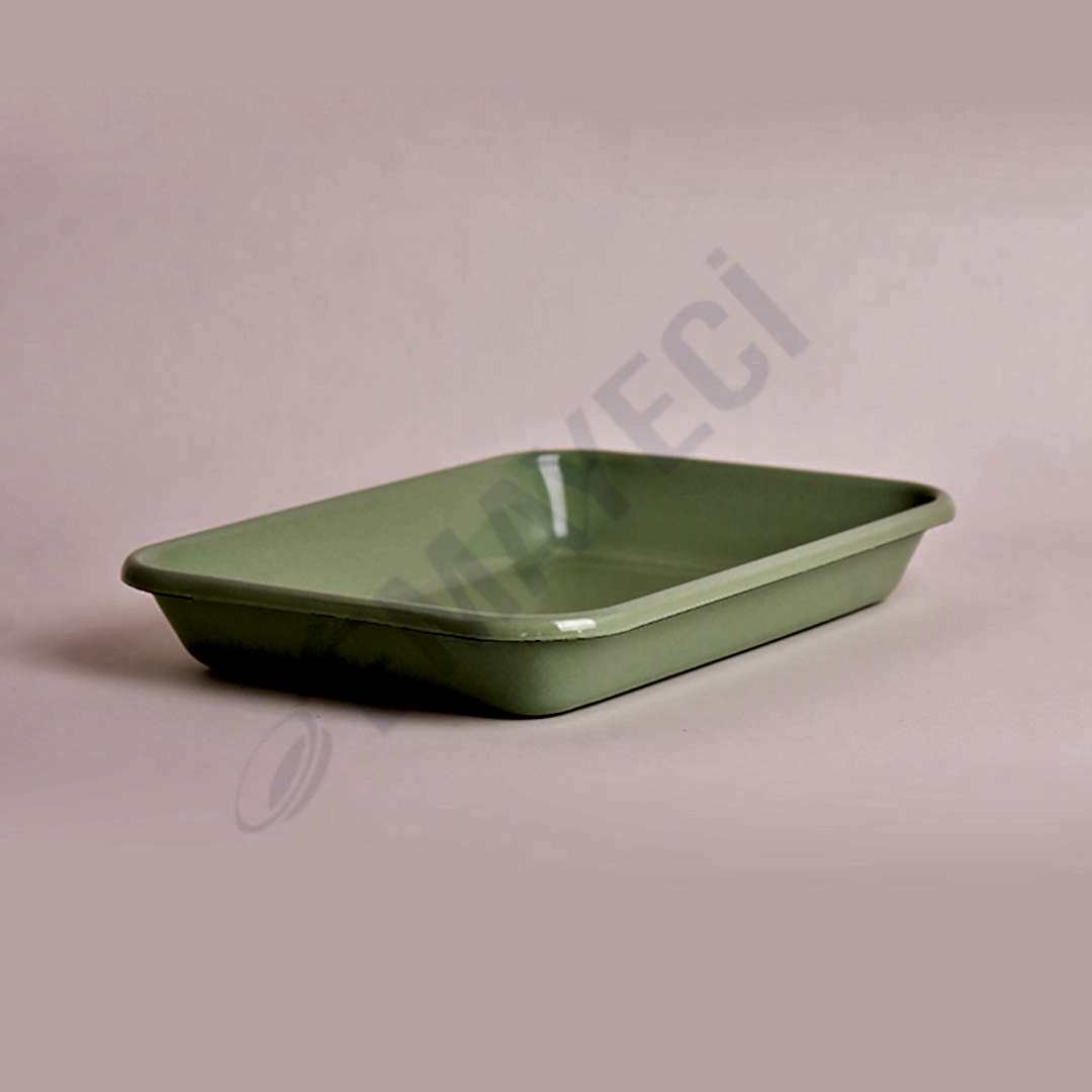 Emaye Meze Tabağı 26 x 18 cm Yeşil