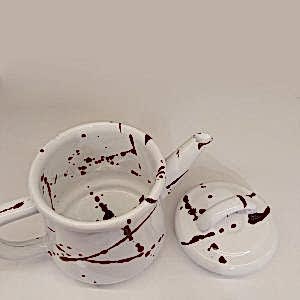 Emaye Demlik 500 ml Sıçratma Desen