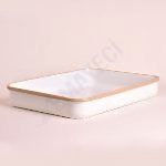 Emaye Dikdörtgen Fırın Tepsisi Beyaz