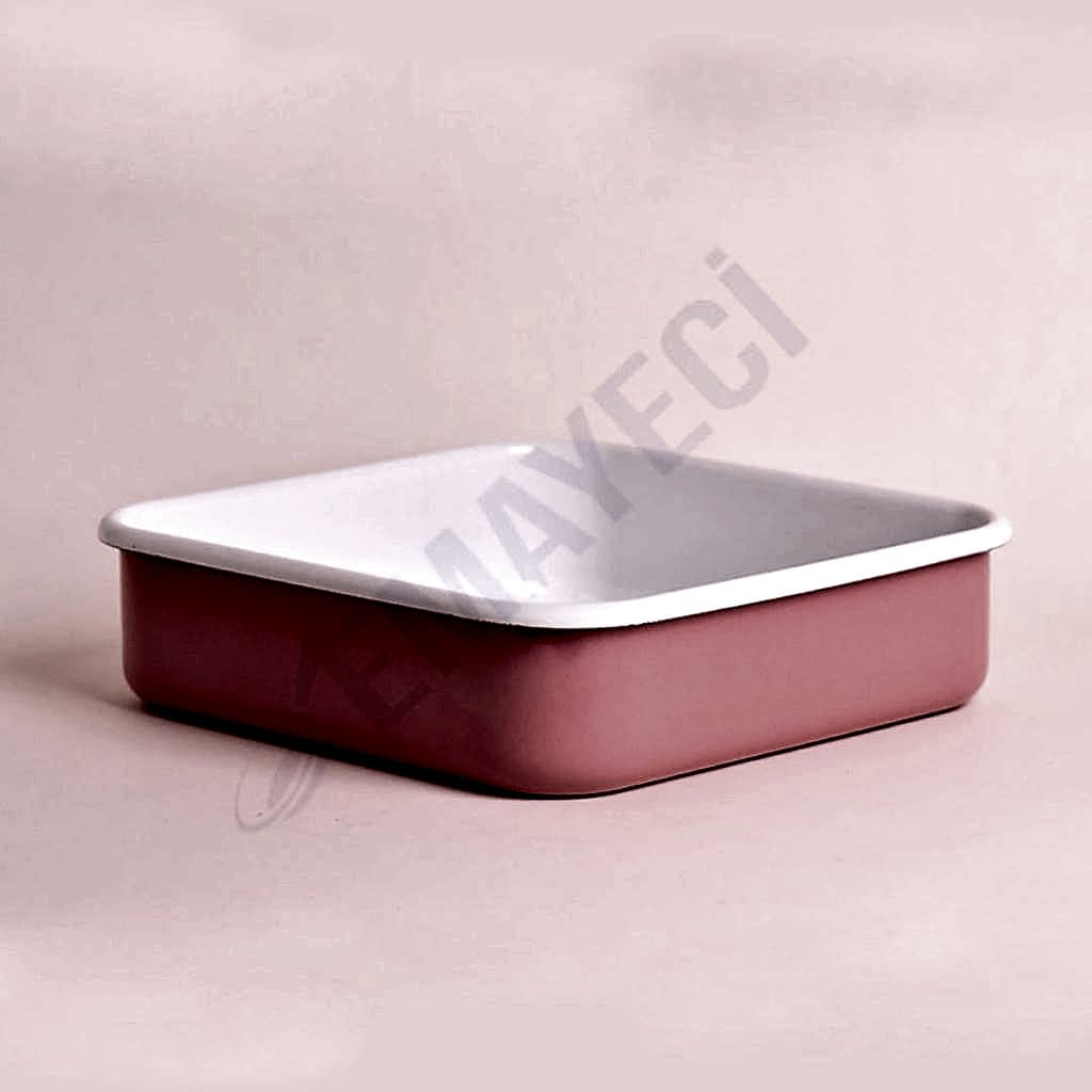 Emaye Kare Fırın Tepsisi Pembe