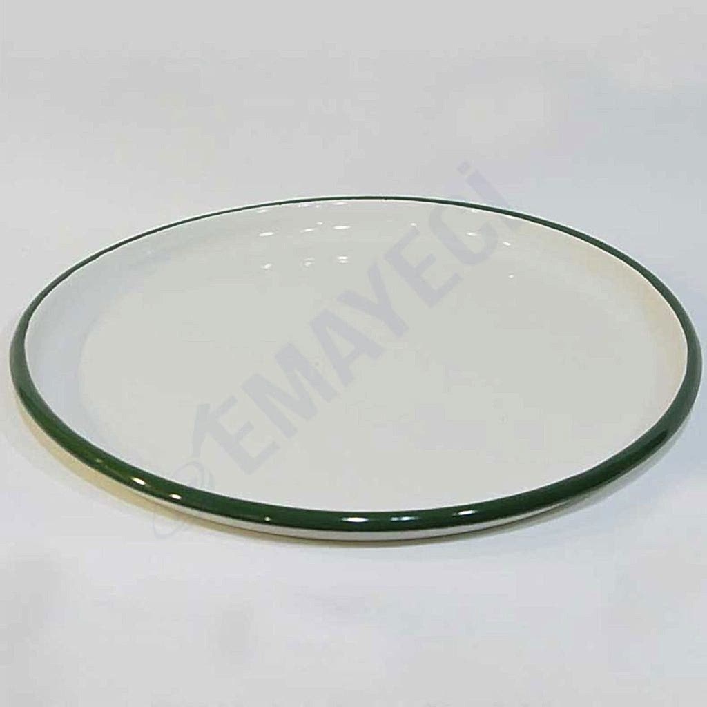Emaye Pizza Tabağı Asker Yeşili