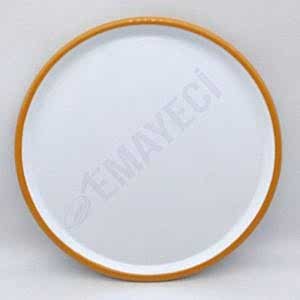 Emaye Pizza Tabağı Beyaz Sarı