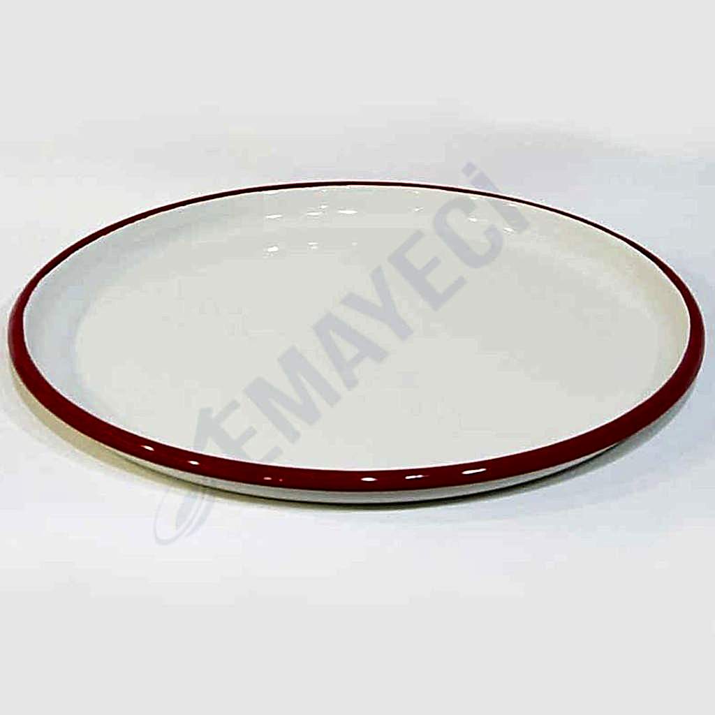 Emaye Pizza Tabağı 32 cm Kırmızı