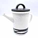 Emaye Silindir Demlik 850 ml Beyaz